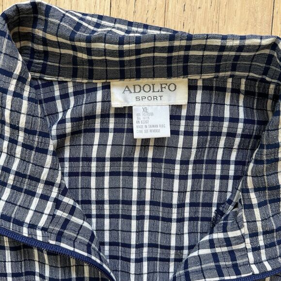 Vintage Adolfo Sport Jacket Lightweight Golf Plaid Women XL - Picture 4 of 8